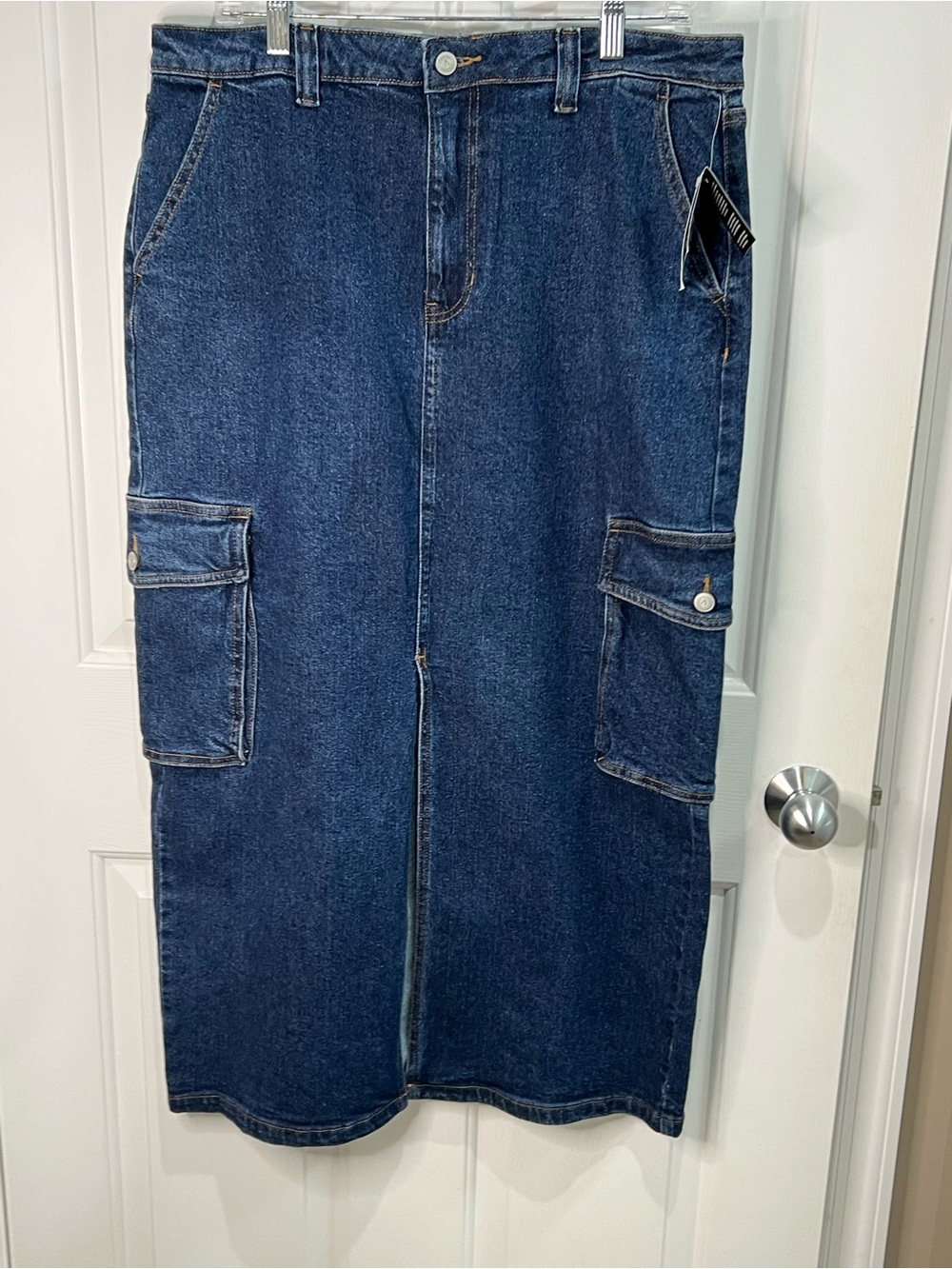 Maxi length NWT Denim cargo pocket skirt by And Now This size 14 college preppy